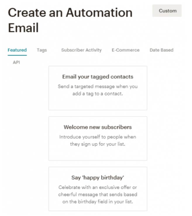 Mailchimp automation