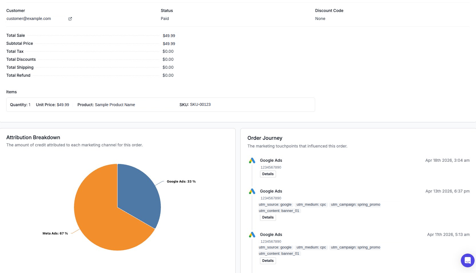 ThoughtMetric Order Profiles Screenshot